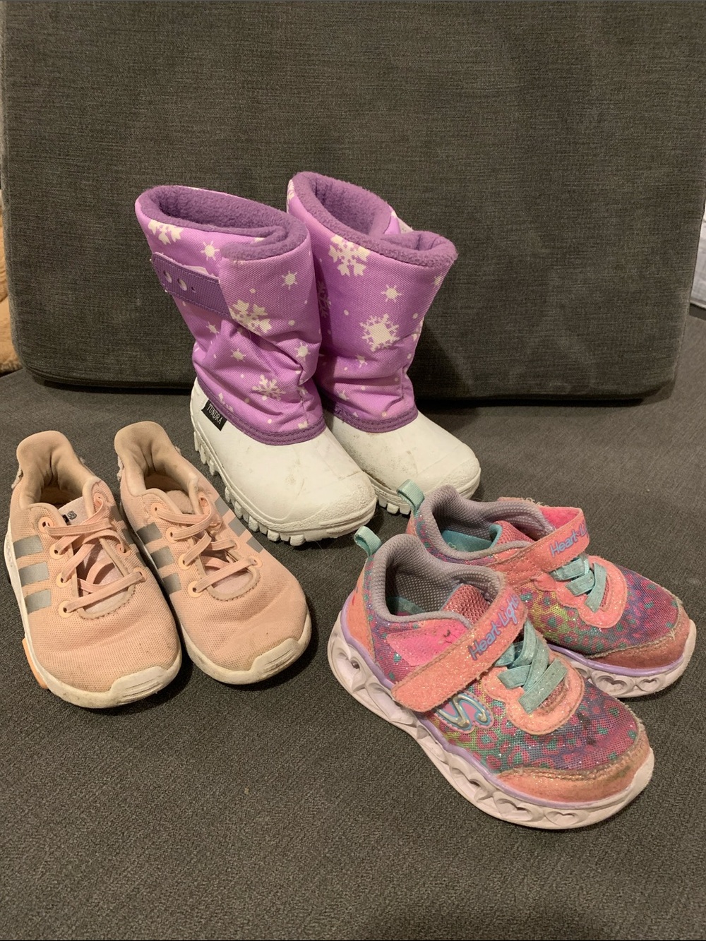 Tennis Shoe Snow Boots Lot Little Girls Size 7 Sneakers Pink Purple